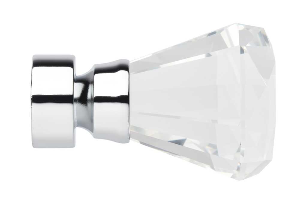 35mm Chrome Faceted Trumpet Finial (SINGLE)