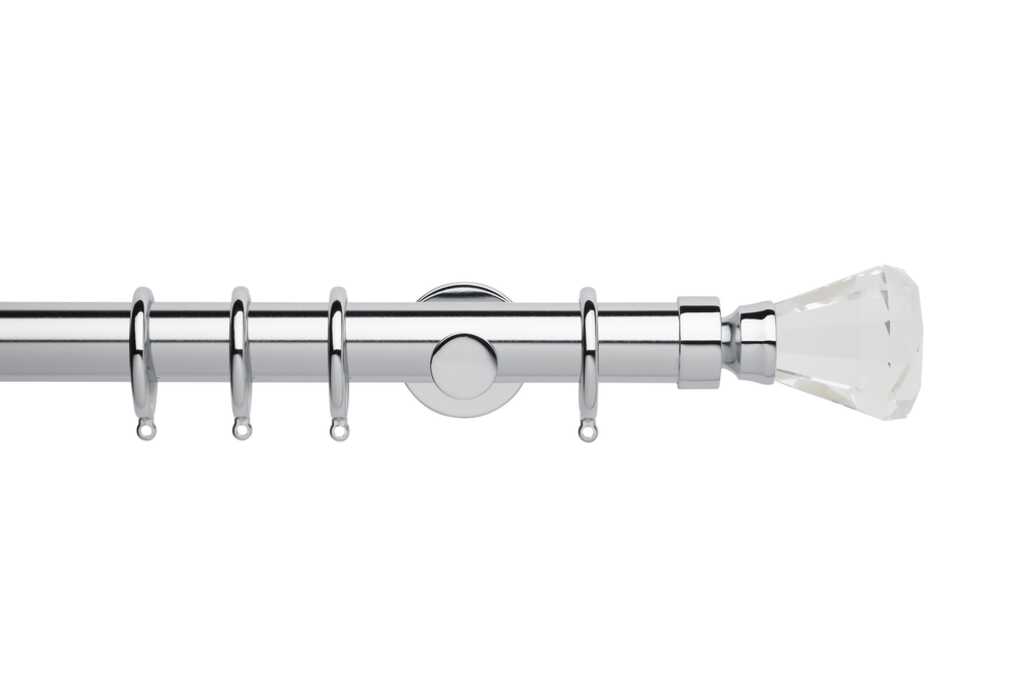 Neo 35mm Faceted Trumpet Pole Set Chrome 180cm