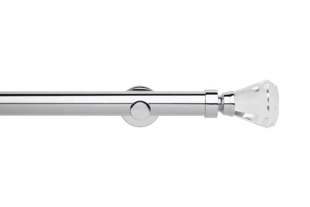 Neo 35mm Faceted Trumpet Eyelet Pole Chrome 180cm