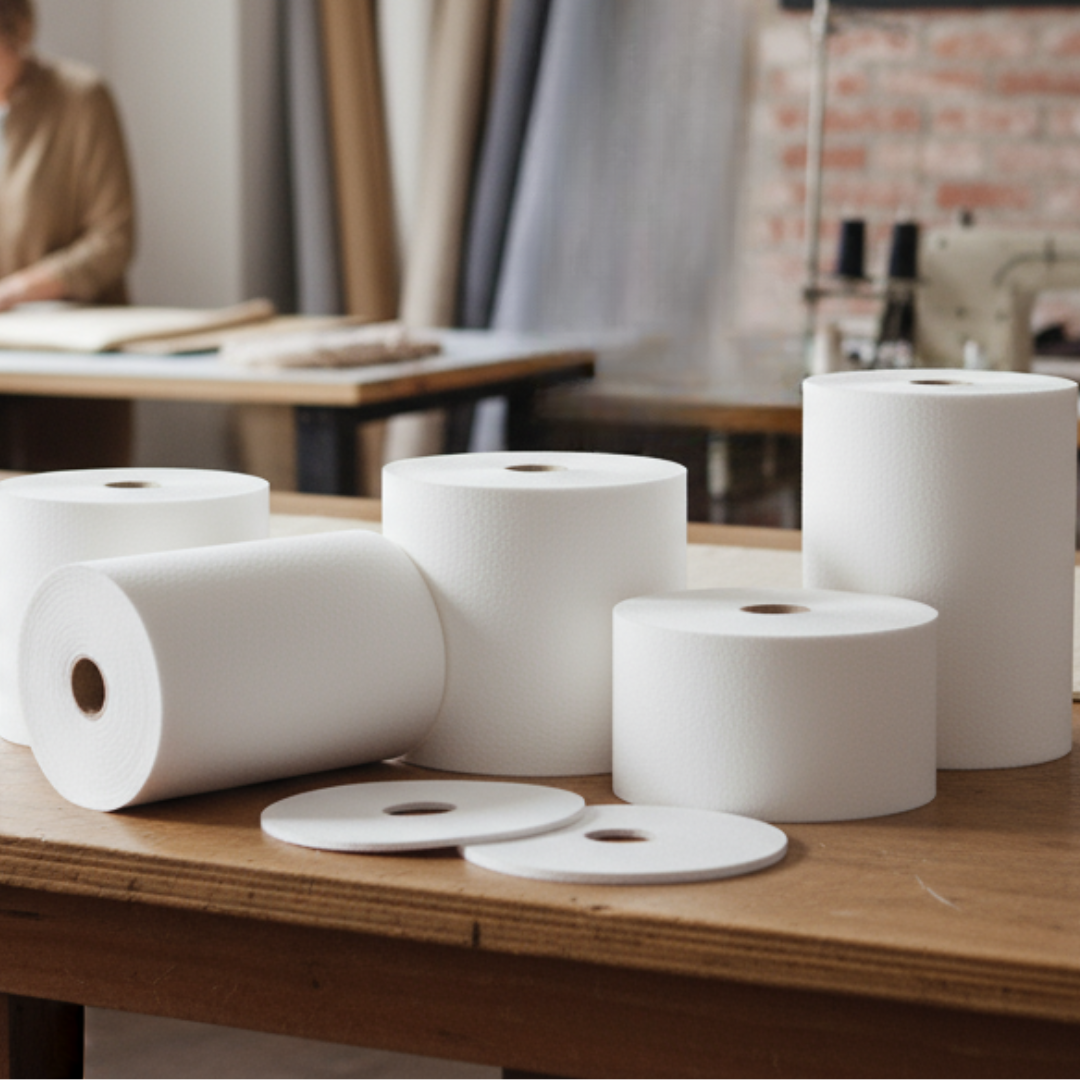 L672 White 10in Sew in Buckram 100Mt