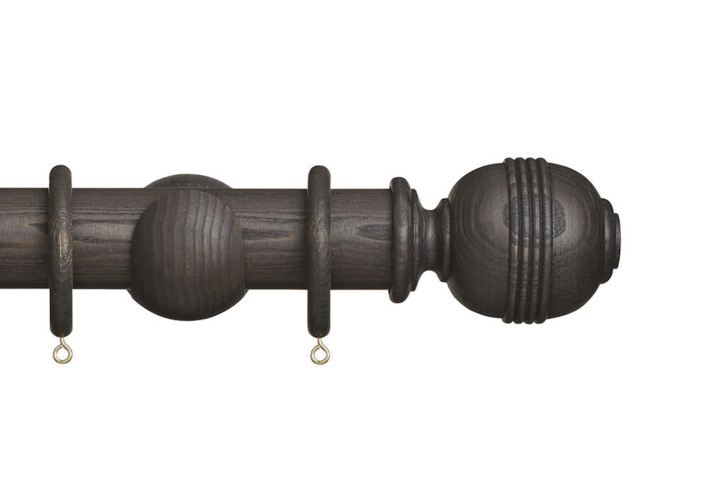 Eden 45mm Ridged Ball Pole Set Umber 240cm