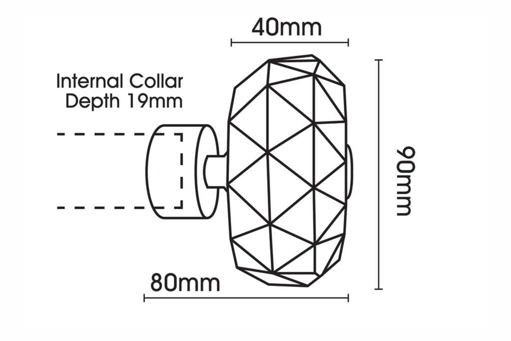 Neo 35mm Faceted Ellipse Eyelet Pole Chrome 300cm