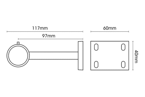 28mm Chrome Centre Bracket (SINGLE)