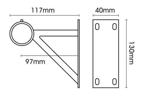 28mm Chrome End Bracket (SINGLE)