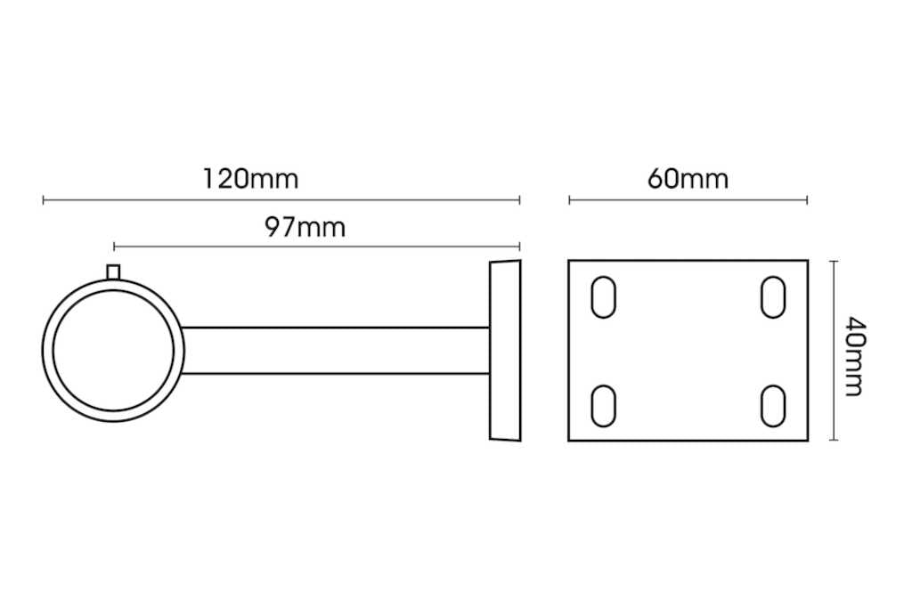 35mm Chrome Centre Bracket (SINGLE)