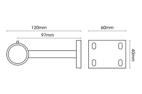35mm Chrome Centre Bracket (SINGLE)