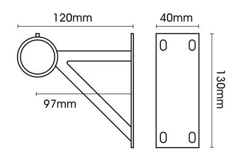35mm Chrome End Bracket (SINGLE)