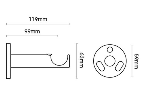 28mm Chrome Cylinder Bracket (SINGLE)
