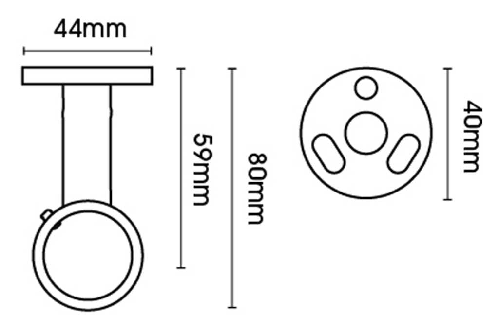35mm Chrome Ceiling Bracket (SINGLE)