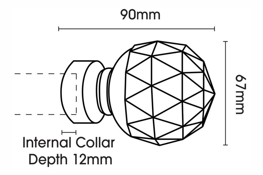 Neo Premium 28mm Clear Facet Pole Set Chrome 360cm