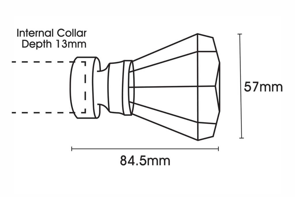 28mm Chrome Faceted Trumpet Finial (SINGLE)