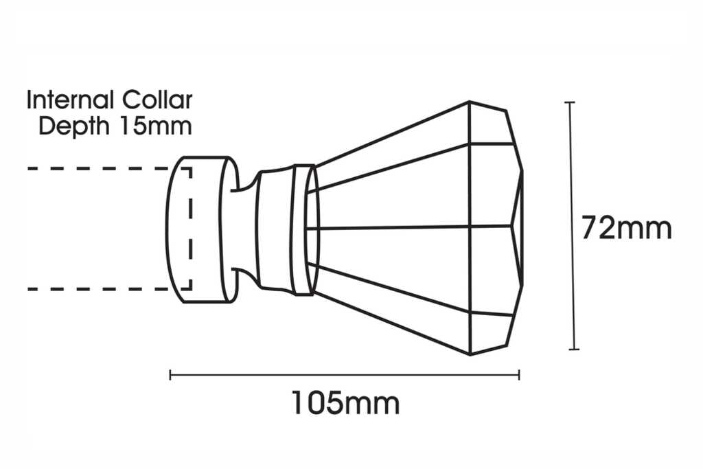 Neo 35mm Faceted Trumpet Eyelet Pole Chrome 240cm