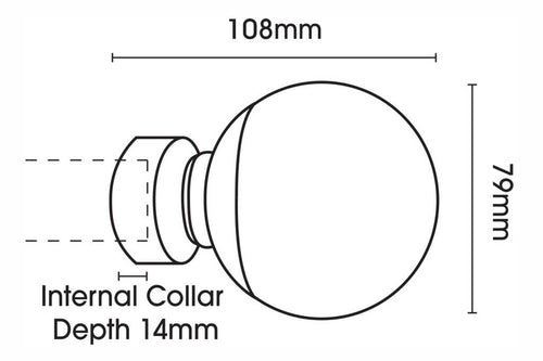 35mm Chrome Clear Ball Finial (SINGLE)