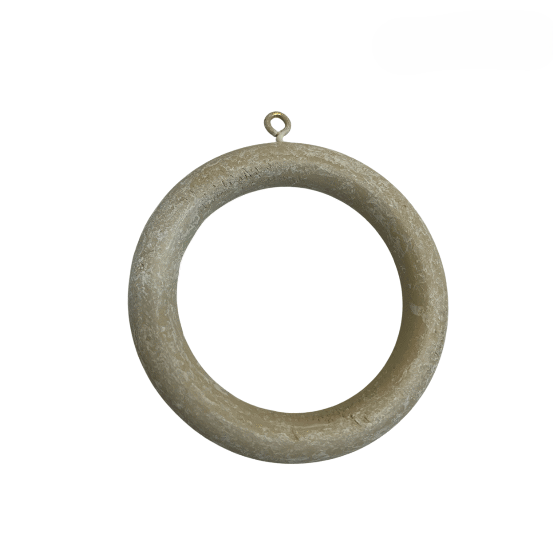 Roma Wooden Curtain Pole Linen Rings x 6