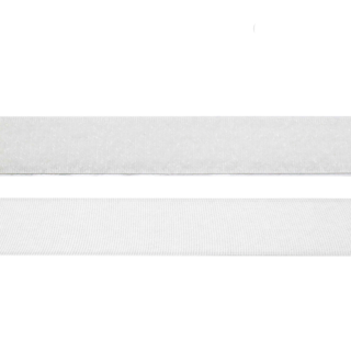 M15 WHITE ADHESIVE LOOP 20MM 25M