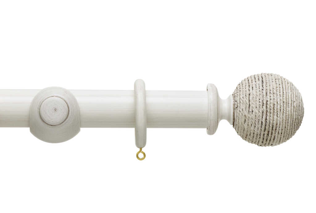 Origins 35mm Twine Wood Pole Set Chalk Stone 180cm