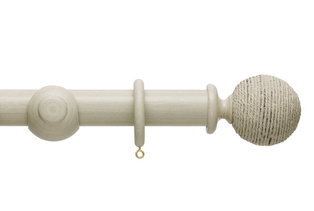 Origins 35mm Twine Wood Pole Set Limestone 180cm