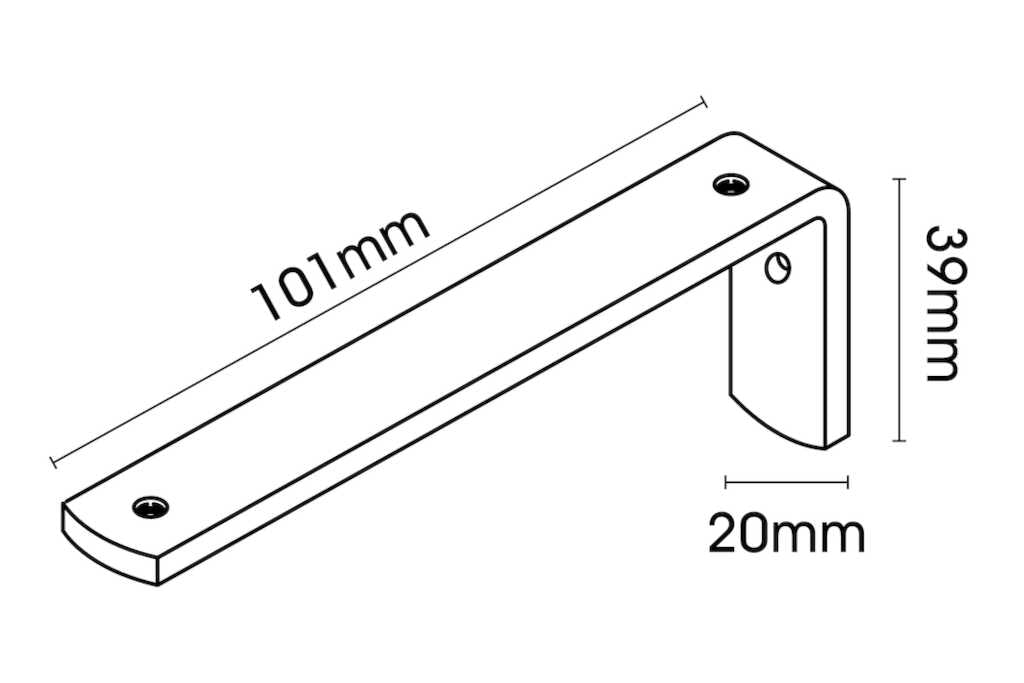 Valance White Metal Extension Bracket 10cm
