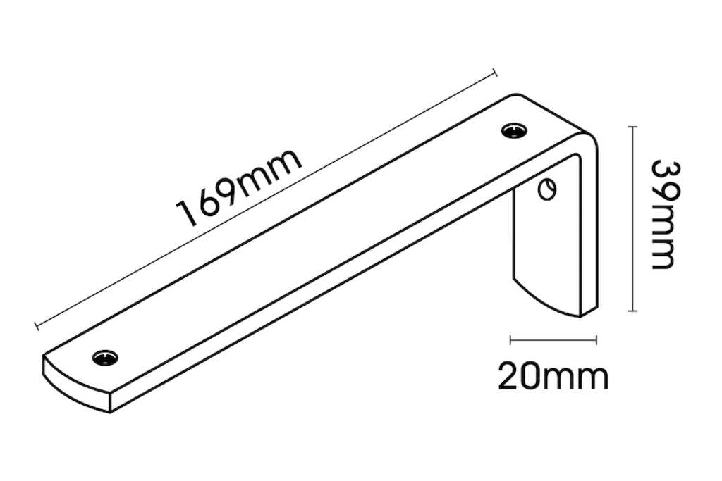 White Metal Extension Bracket 16.5cm
