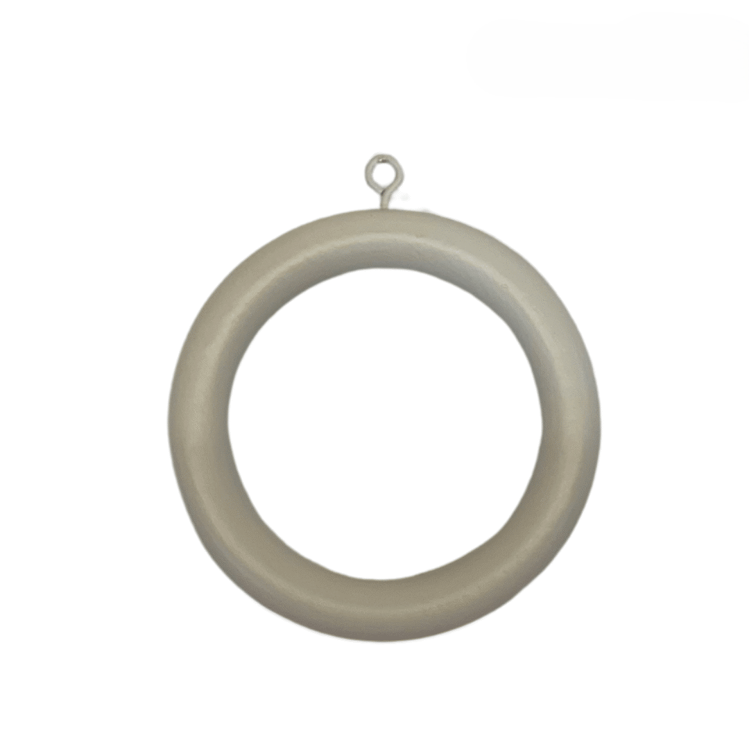 Roma Wooden Curtain Pole Windsor White Rings x 6