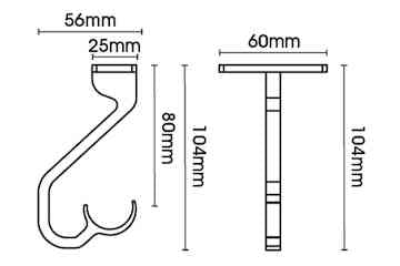 Arc 25mm Ceiling Passing Bracket Gunmetal