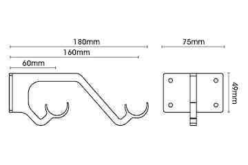 Arc 25mm Double Passing Bracket Gunmetal