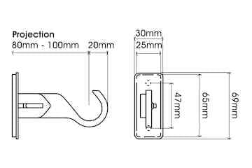 Arc 25mm Adjustable End Bracket Gunmetal