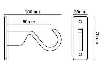 Arc 25mm Hammered Pole Set Warm Grey 600cm