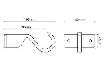 Arc 25mm Ball Eyelet Pole Gunmetal 400cm