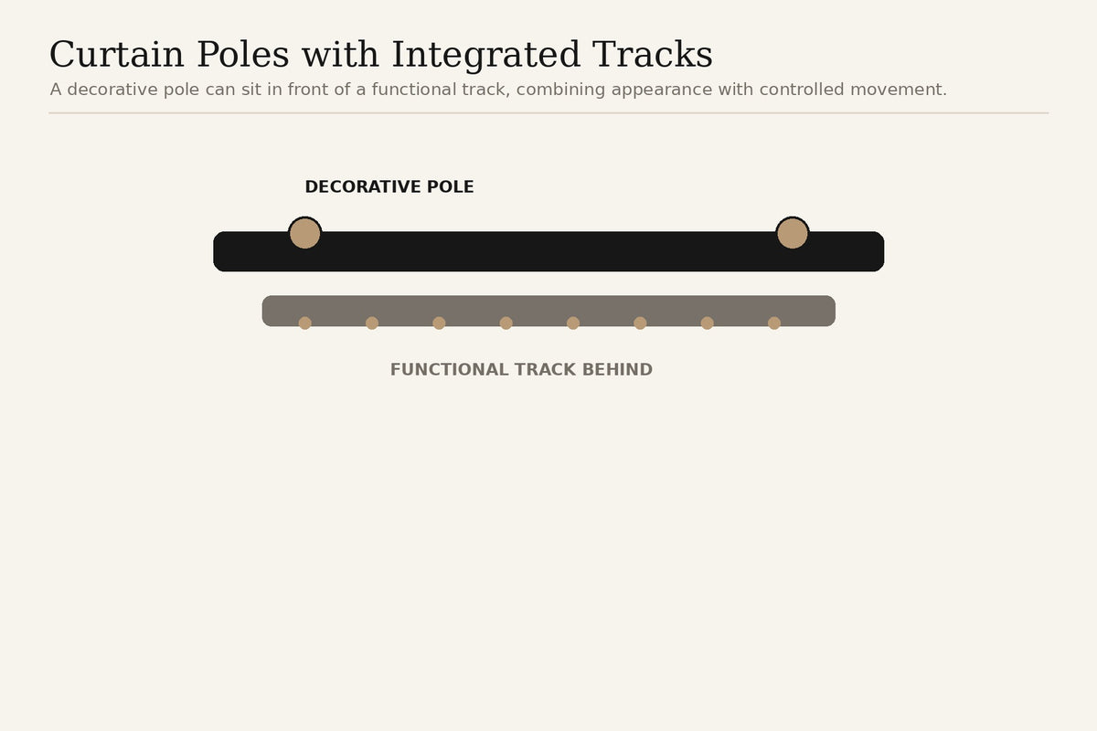 Diagram showing a pole with integrated track